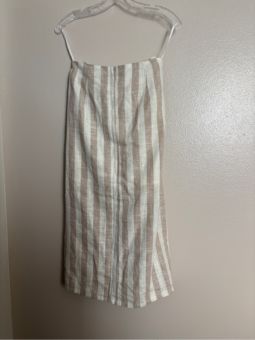 Doe & Rae Women’s Striped Tie-Waist Linen blend Midi Skirt in Natural Stripe S - Picture 7 of 7